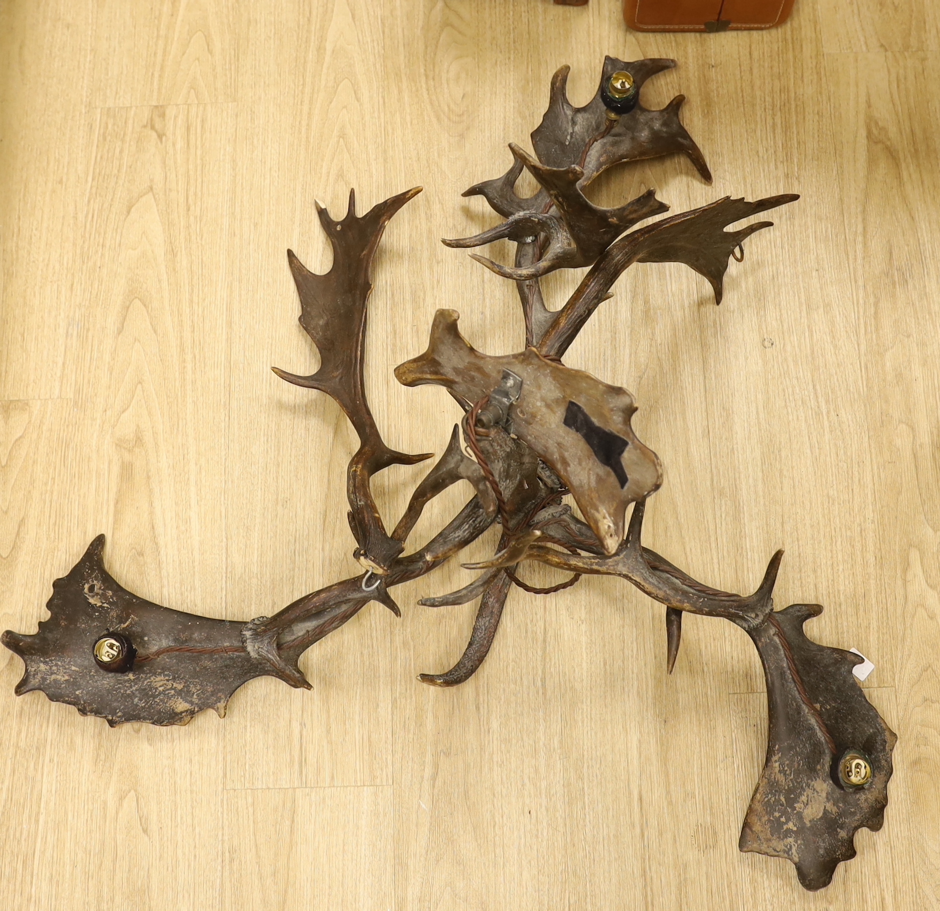 A stag antler chandelier